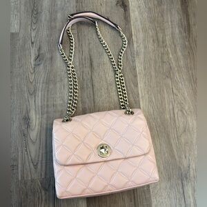Kate Spade Pink Quilted Purse Natalia gold chain crossbody